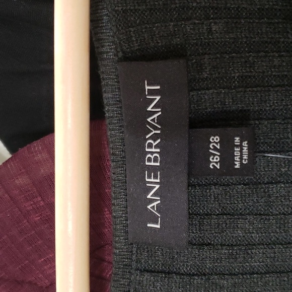 ❤ Lane Bryant Bell Sleeve Fit & Flare Ribbed Sweater Dress Charcoal Size 26/28 ❤ - Picture 2 of 3